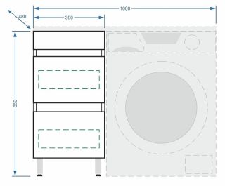 Тумба для комплекта Stella Polar Мадлен 100 под стиральную машину